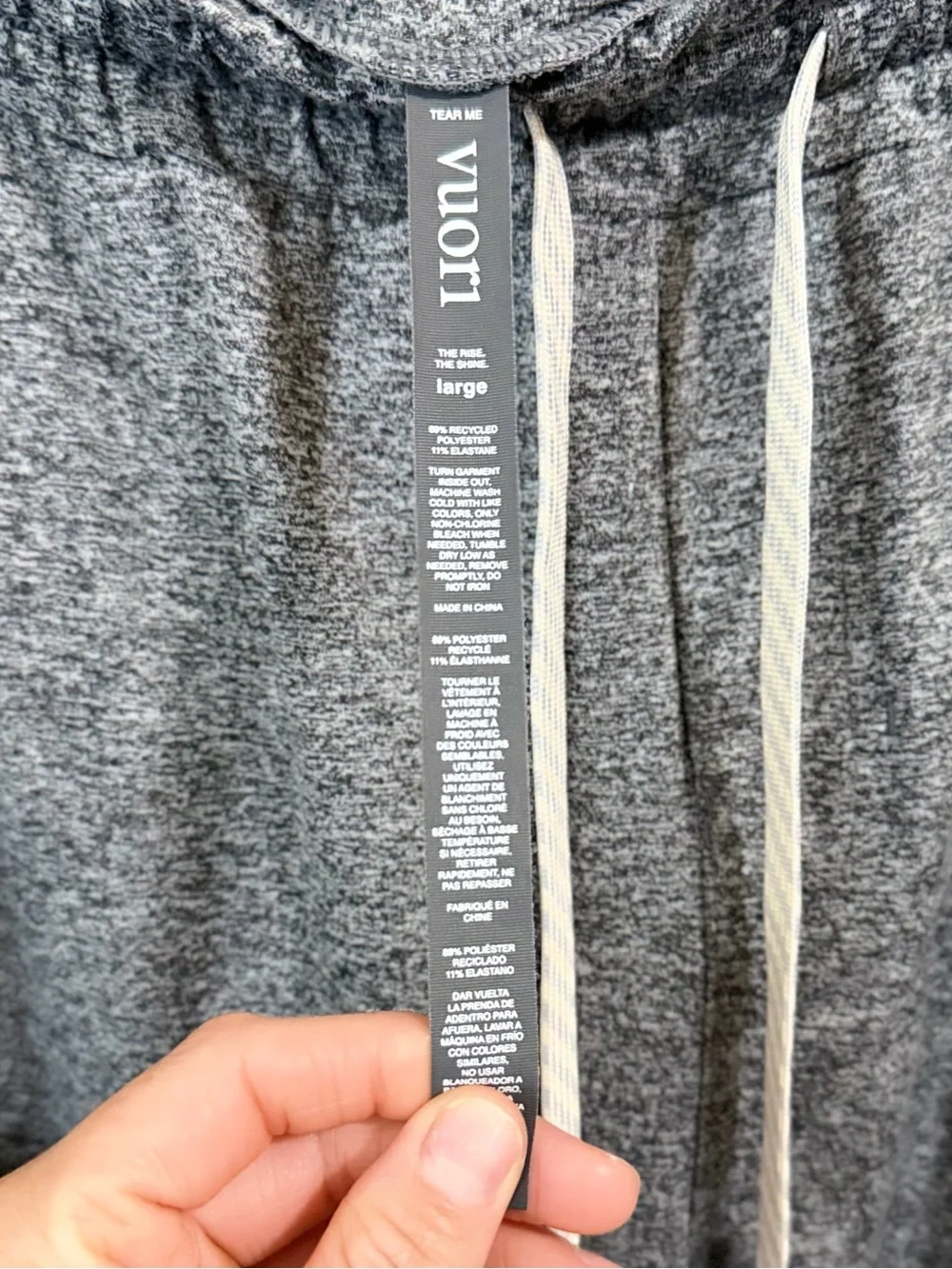 Vuori Men's Ponto Performance Pant Gray L DreamKnit Stretchy Lounge  Athleisure